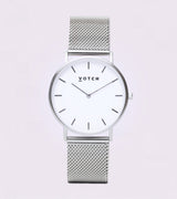 Immaculate Vegan - Votch Classic Silver & White Dial Watch | Silver Mesh Strap
