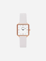Votch Kindred Rose Gold & White Dial Watch | Light Grey Vegan Leather Strap