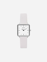 Immaculate Vegan - Votch Kindred Silver & White Dial Watch | Light Grey Vegan Leather Strap