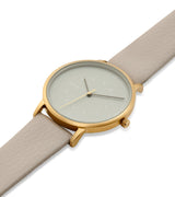 Votch Lyka Gold & Grey Dial Watch | Pebble Grey Vegan Leather Strap