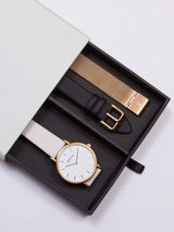 Immaculate Vegan - Votch Petite Rose Gold & White Dial Watch Gift Set | Multi Vegan Leather & Mesh Straps