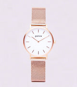 Immaculate Vegan - Votch Petite Rose Gold & White Dial Watch | Rose Gold Mesh Strap