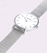 Immaculate Vegan - Petite Watch Silver & White Dial | Silver Mesh Strap