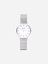 Immaculate Vegan - Petite Watch Silver & White Dial | Silver Mesh Strap