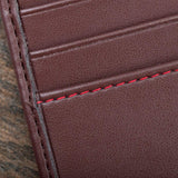 Watson & Wolfe Coin Wallet in Chestnut Brown & Red