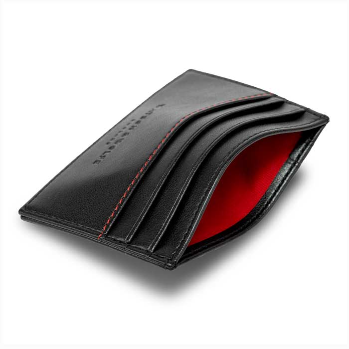 Watson & Wolfe Slim Vegan Leather RFID Protective Card Holder | Black