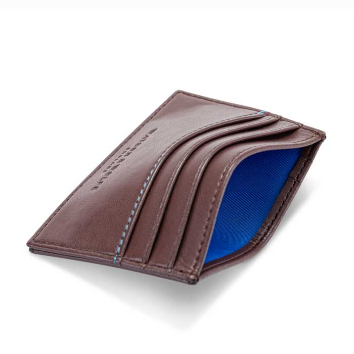 Slim Vegan Leather RFID Protective Card Holder | Chestnut Brown   Immaculate Vegan