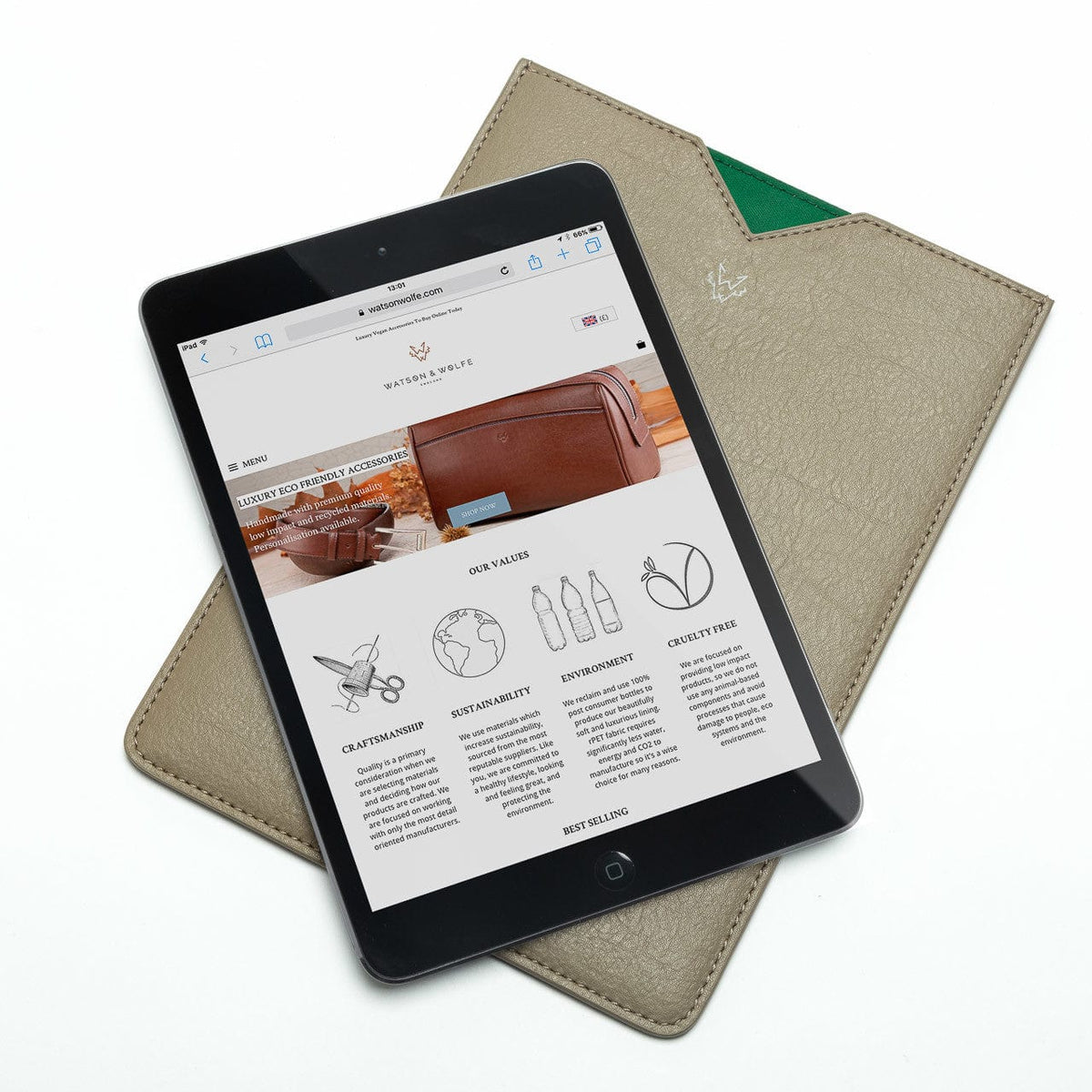 Cork retailer Ipad Case with Strap - Eco Friendly Tablet Case - Vegan Gift