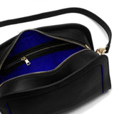 Immaculate Vegan - Watson & Wolfe The Wilton Vegan Leather Crossbody Bag | Black & Cobalt Blue