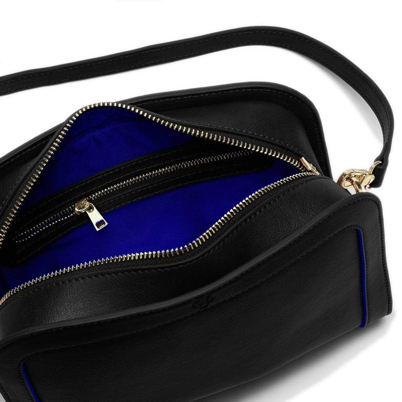 The Wilton Crossbody Bag in Black & Cobalt Blue