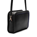 Immaculate Vegan - Watson & Wolfe The Wilton Vegan Leather Crossbody Bag | Black & Cobalt Blue