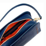 Immaculate Vegan - Watson & Wolfe The Wilton Vegan Leather Crossbody Bag | Navy & Orange