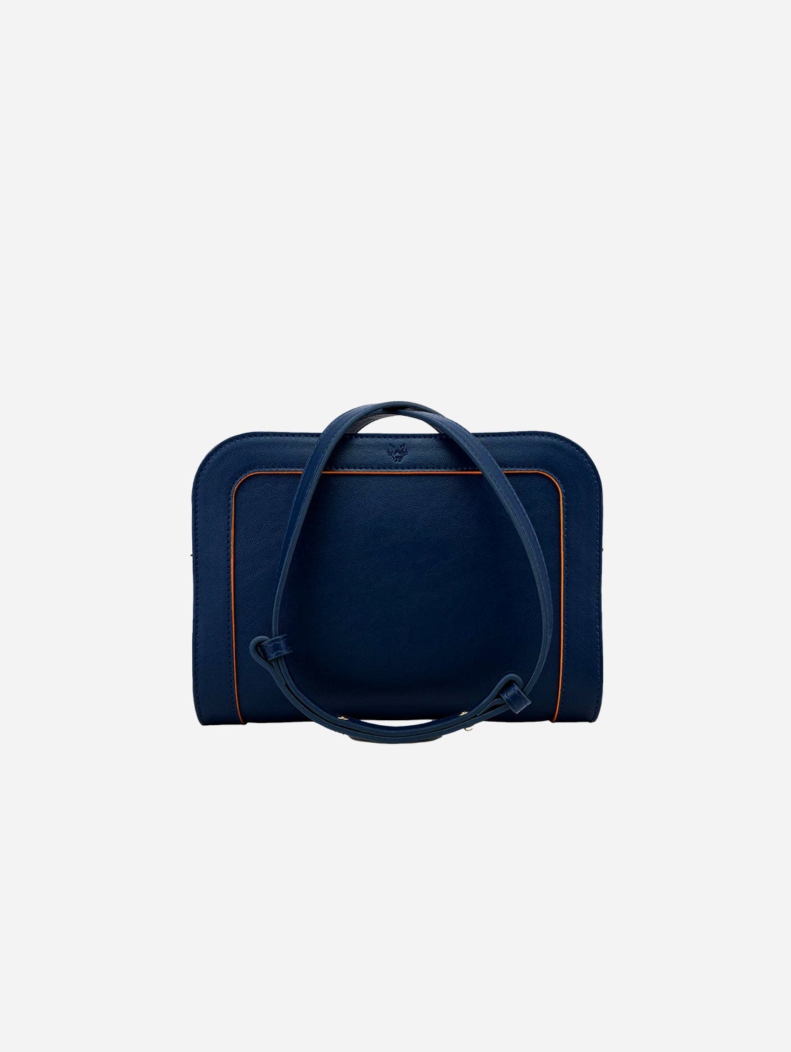 The Wilton Vegan Leather Crossbody Bag | Navy & Orange – Immaculate Vegan