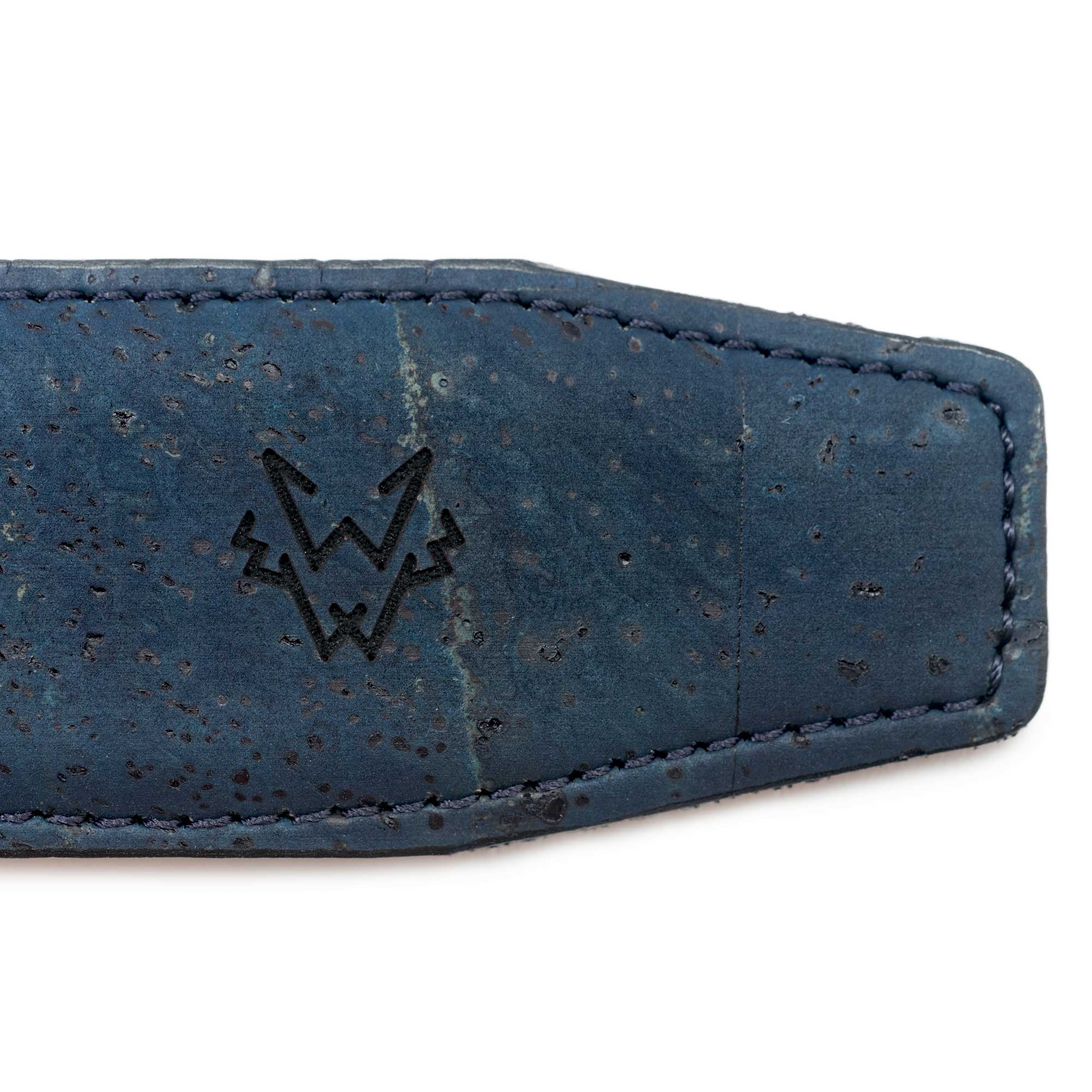 Watson & Wolfe Three-Piece Construction Cork Vegan Belt | Blue
