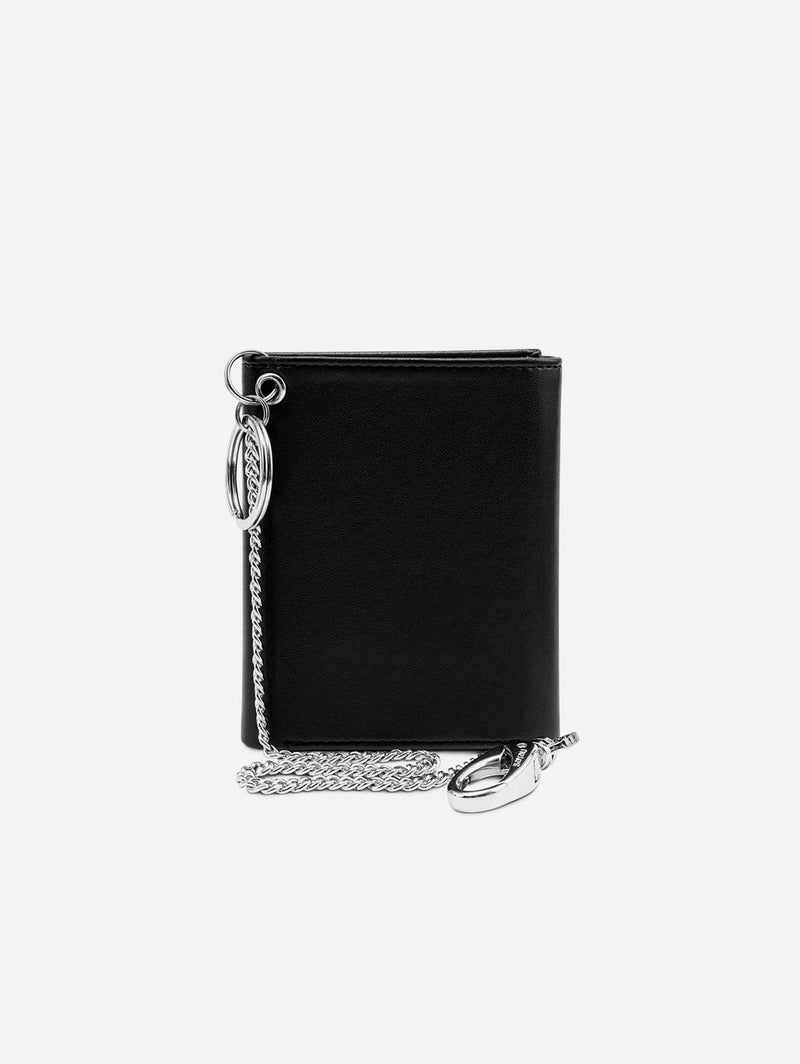 Watson & Wolfe Trifold Vegan Leather RFID Protective Wallet for Key Belt Chain | Black