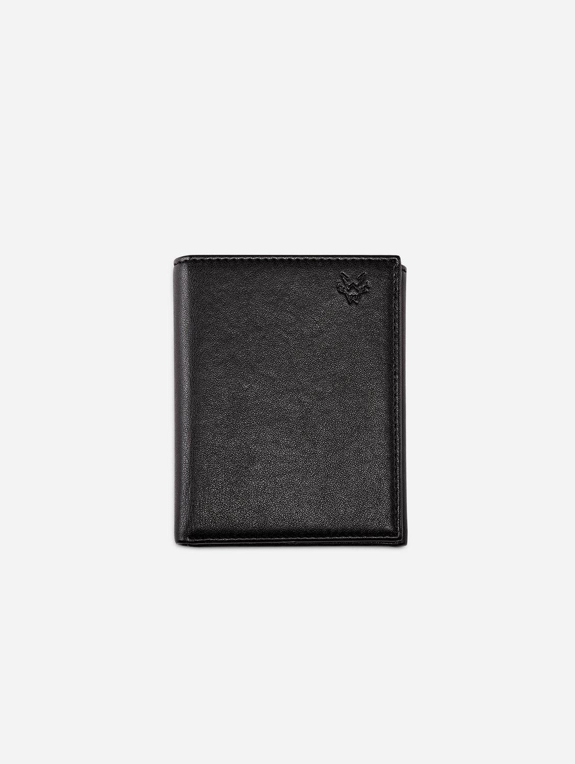 Trifold Vegan Leather RFID Protective Wallet for Key Belt Chain | Blac ...