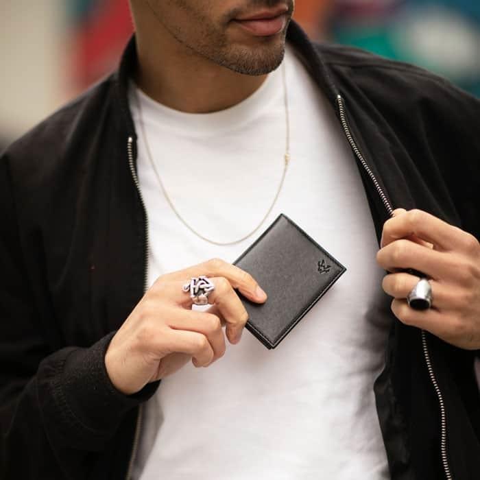 Watson & Wolfe Vegan Leather RFID Protective Bifold Card Holder | Black