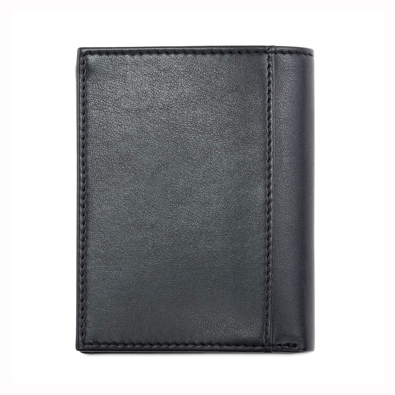 Watson & Wolfe Vegan Leather RFID Protective Card Wallet with Notes Pocket | Black