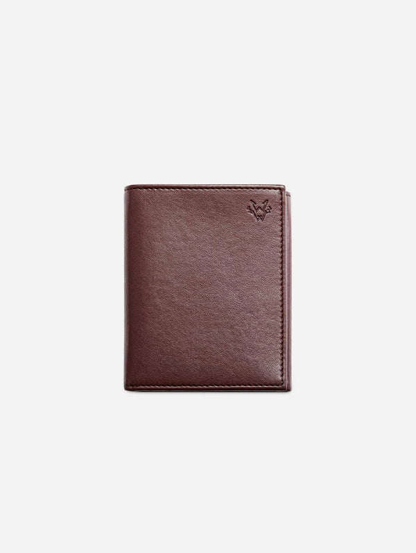 Watson & Wolfe Vegan Leather RFID Protective Trifold Wallet | Chestnut Brown