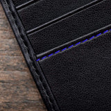Immaculate Vegan - Watson & Wolfe Vegan Leather RFID Protective Wallet with Coin Pocket | Black & Cobalt Blue
