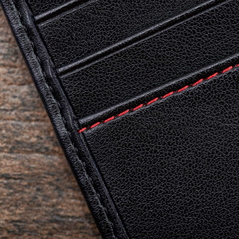 Vegan Leather RFID Protective Trifold Wallet | Black