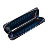 Immaculate Vegan - Watson & Wolfe Wilton Zipped Vegan Leather Purse | Navy & Orange