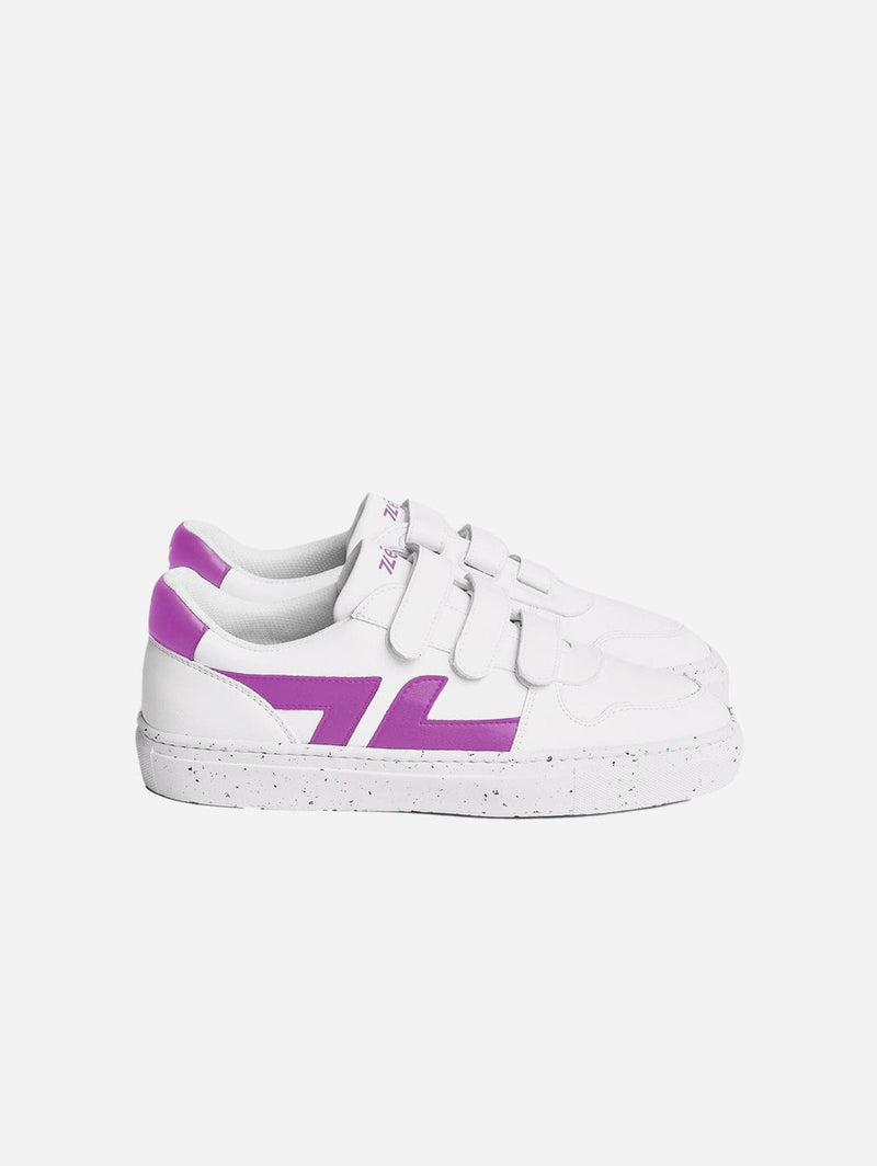 Zeta Shoes Alpha Vegan Leather Velcro Trainers | Lilac 35