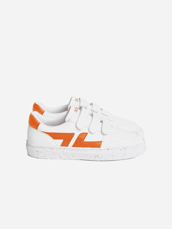 Zeta Shoes Alpha Vegan Leather Velcro Trainers | Orange 45
